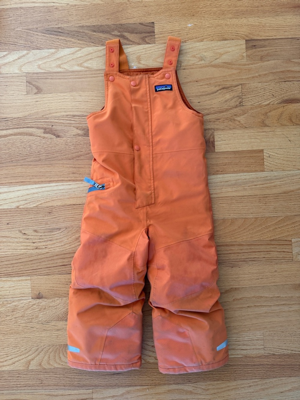 Patagonia Kids Bright Orange Overalls Snow Pile